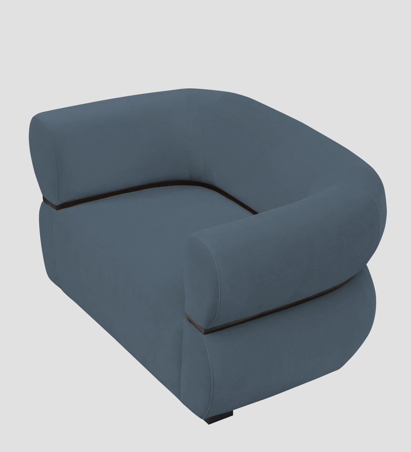 Kula Velvet 1 Seater Sofa In Oxford Blue Colour