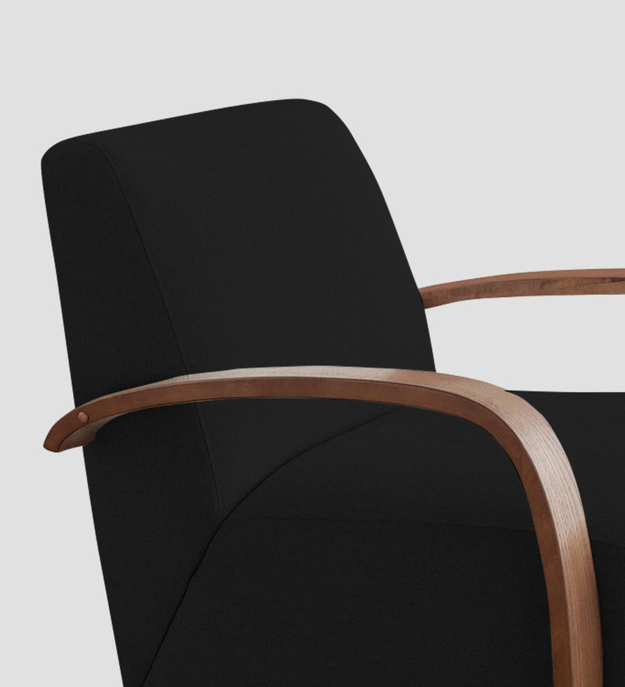 Balma Fabric Swivel Chair In Zed Black Colour - Febonic Living