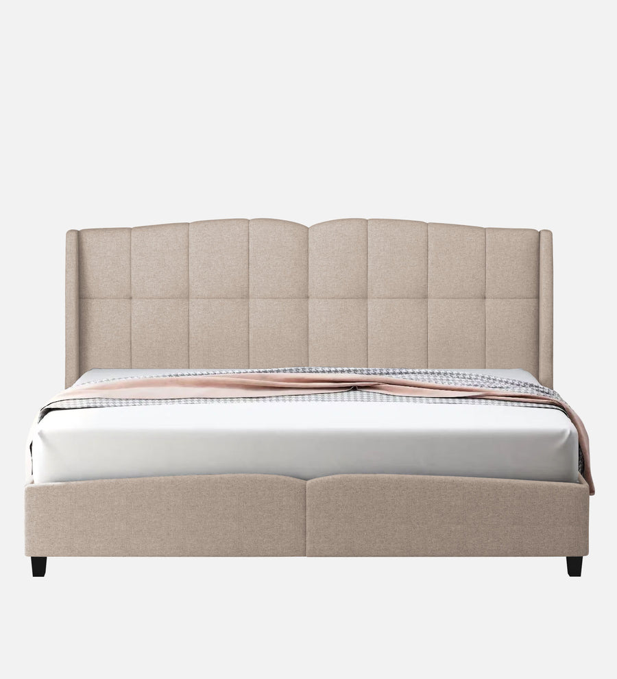 Jovi Velvet Upholstered King Size Bed In Camel Beige Colour - Febonic Living