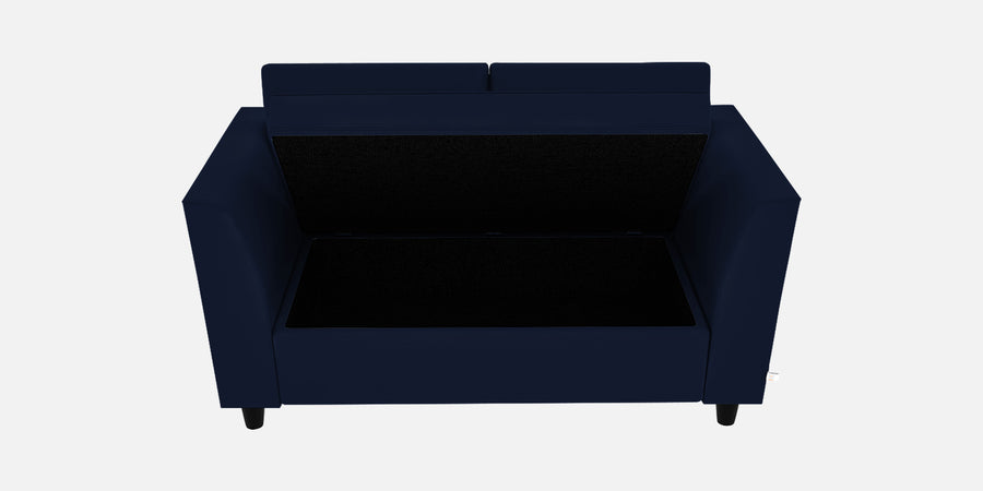 Bristo Velvet 2 Seater Sofa In Indigo Blue Colour With Storage - Febonic Living