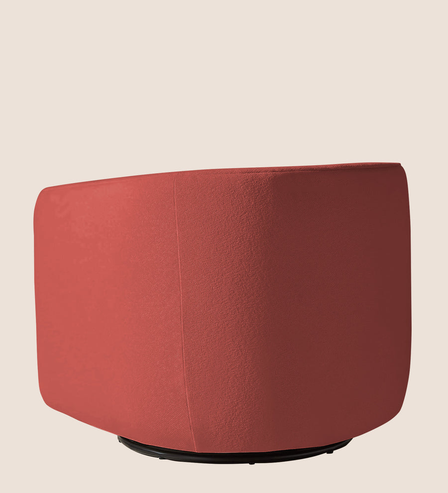 Ria Fabric Swivel Chair In Salmon Pink Colour - Febonic Living