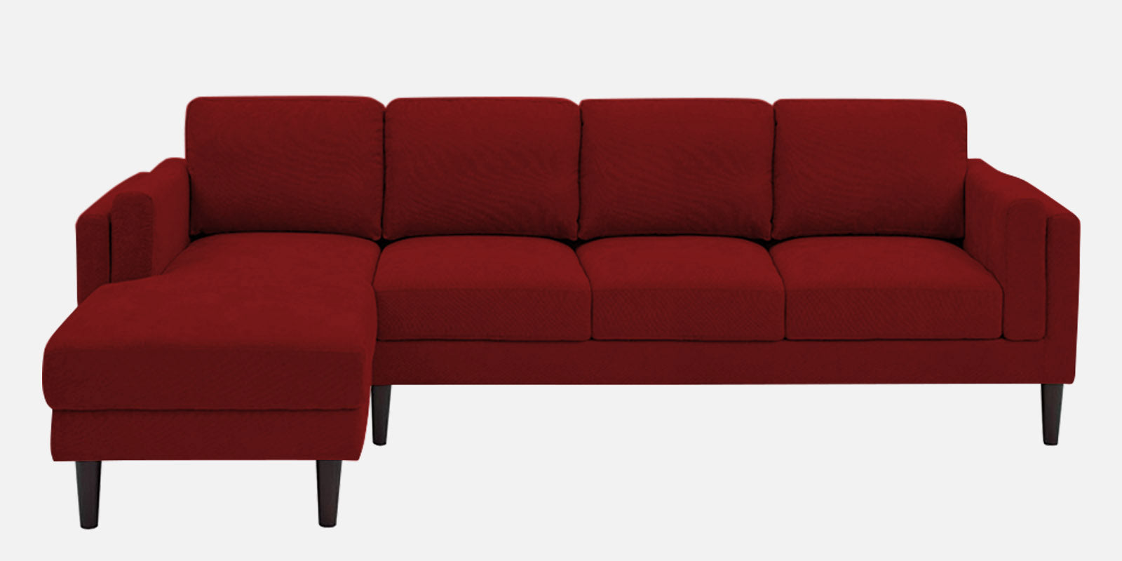 Creata Fabric RHS Sectional Sofa (3+Lounger) in Blood Maroon Colour by Febonic