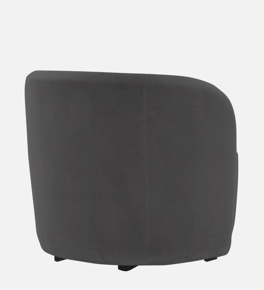 Lucky Velvet Lounge Chair In Davy Grey Colour - Febonic Living