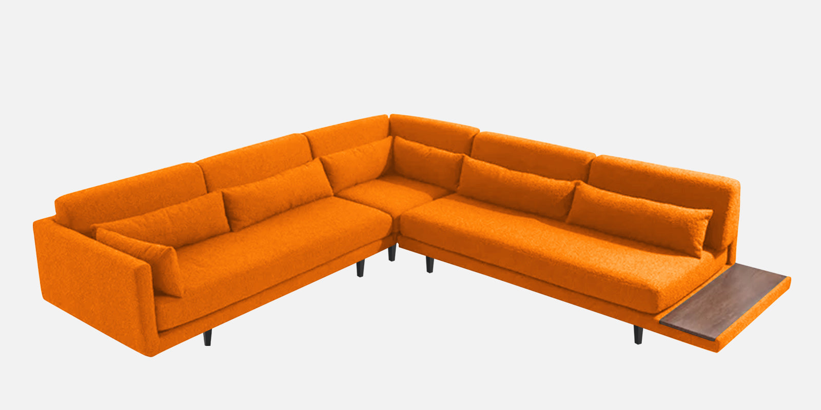 Malta Fabric 6 Seater LHS Sectional Sofa In vivid orange Colour