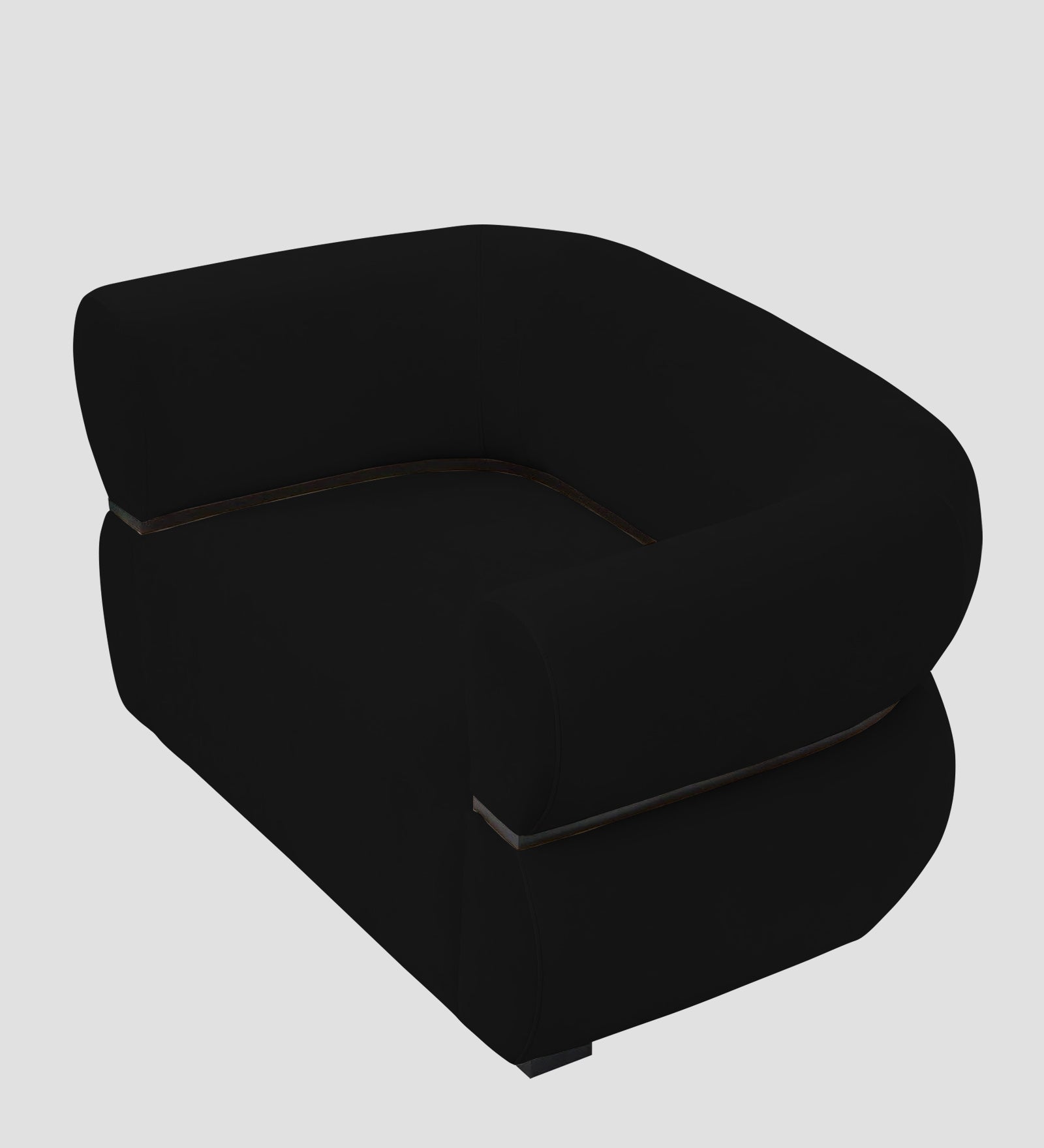 Kula Velvet 1 Seater Sofa In Adam Black Colour