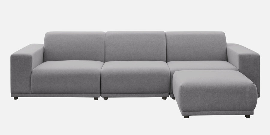 Adam Fabric Rhs Sectional Sofa 3 Ottoman Lounger In Lit Grey Colour - Febonic Living