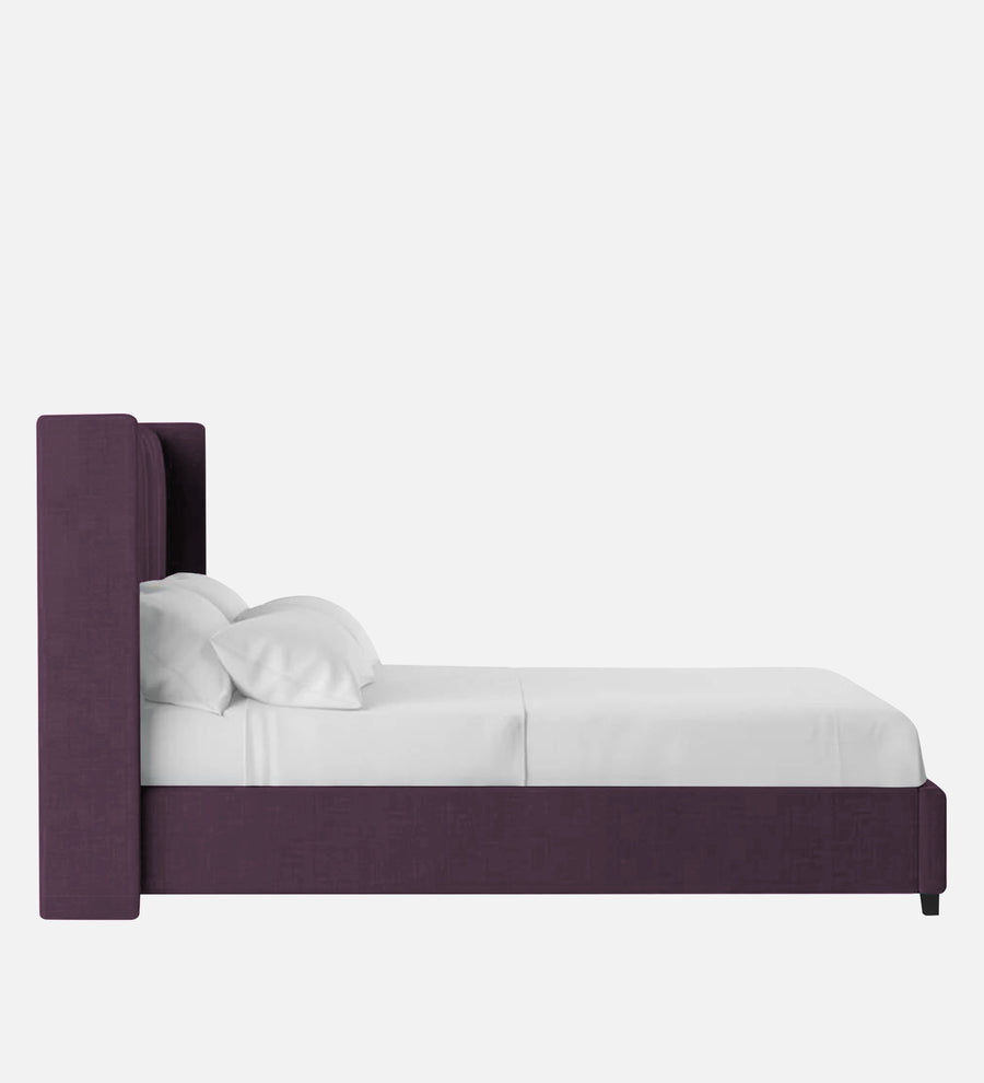 Colina Fabric Upholstered Queen Size Bed In Greek Purple Colour With Box Storage - Febonic Living