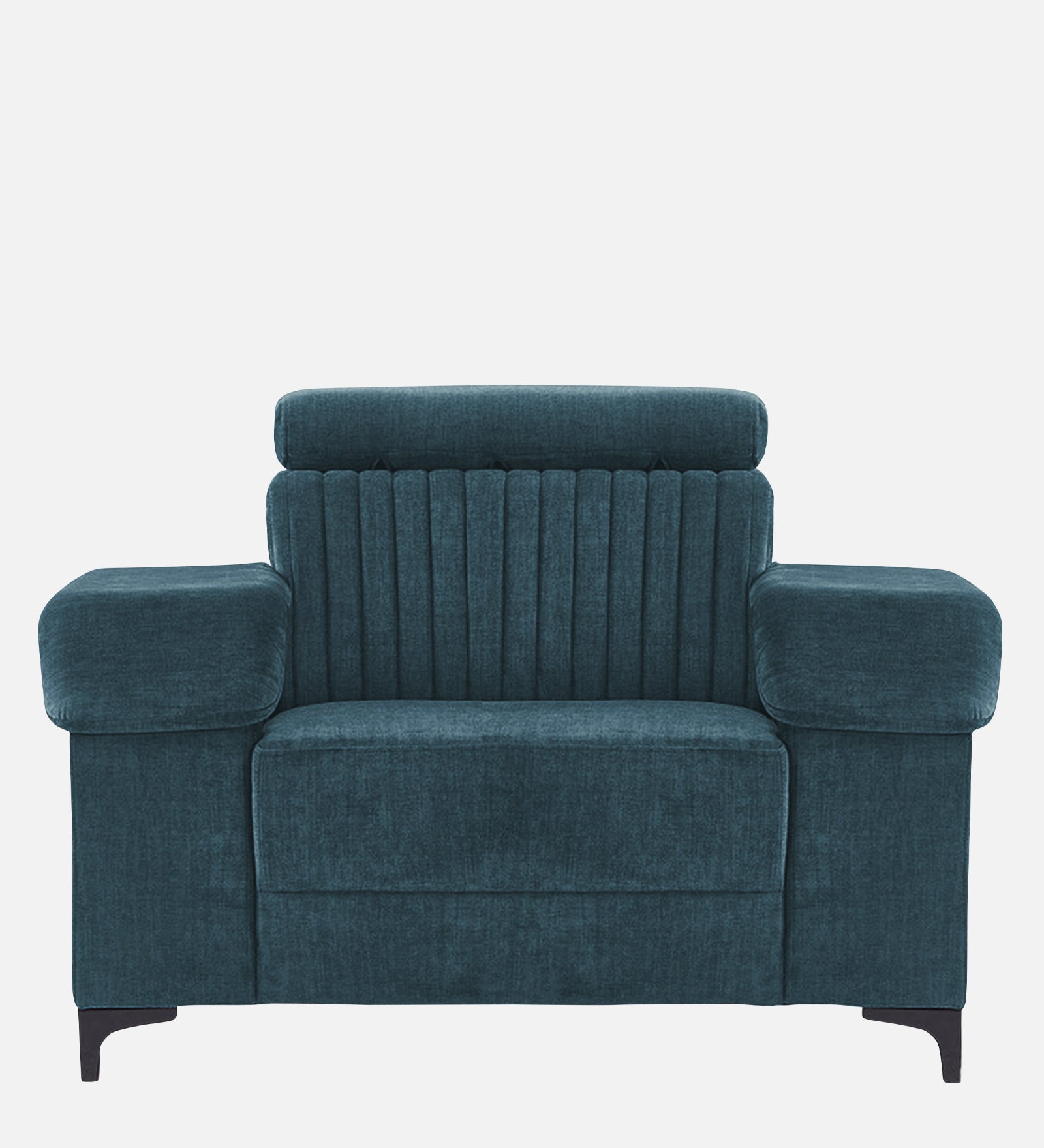 Draco Fabric 1 Seater Sofa in Harbour Blue Colour