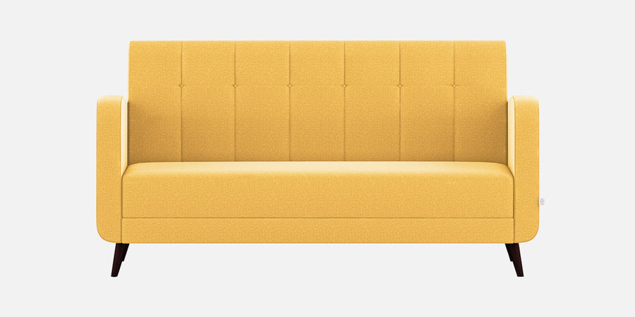 Wiki Velvet 3 Seater Sofa In Turmeric Yellow Colour - Febonic Living