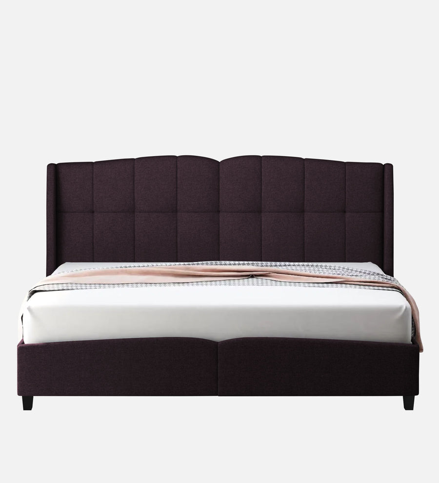 Jovi Velvet Upholstered King Size Bed In Dark Brown Colour - Febonic Living