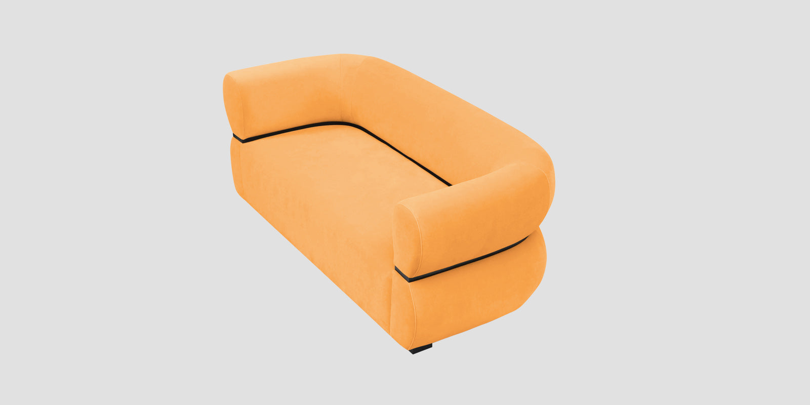 Kula Velvet 2 Seater Sofa In Tangerine Orange Colour