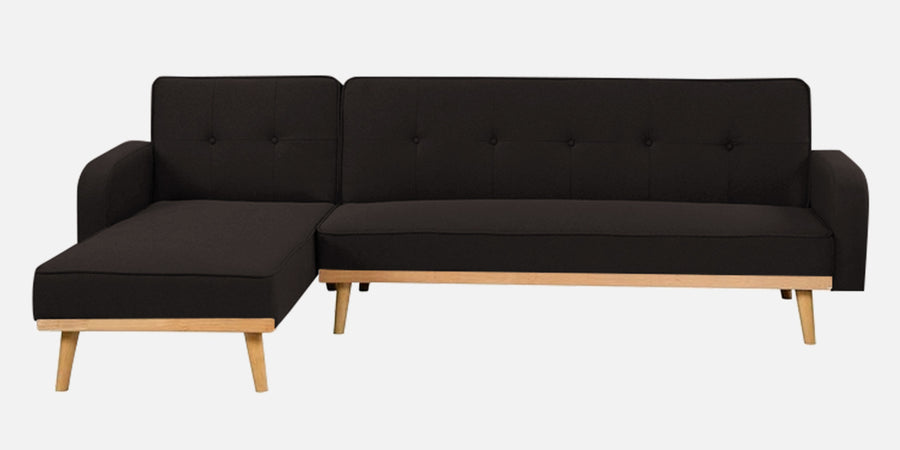 Zuno Fabric Rhs Convertible Sofa Cum Bed In Cara Brown Colour - Febonic Living