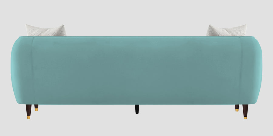 Hairo Velvet 3 Seater Sofa In Barmunda Aqua Colour - Febonic Living