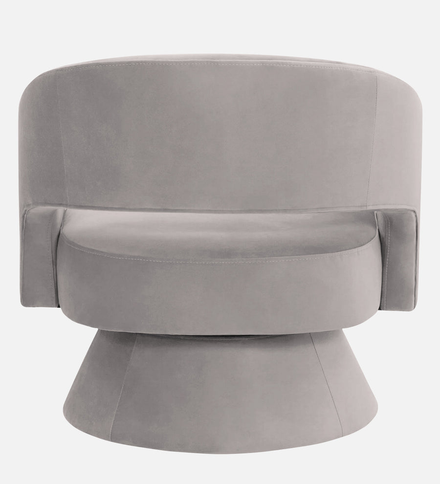 Pendra Velvet Swivel Chair In Pearl Grey Colour - Febonic Living