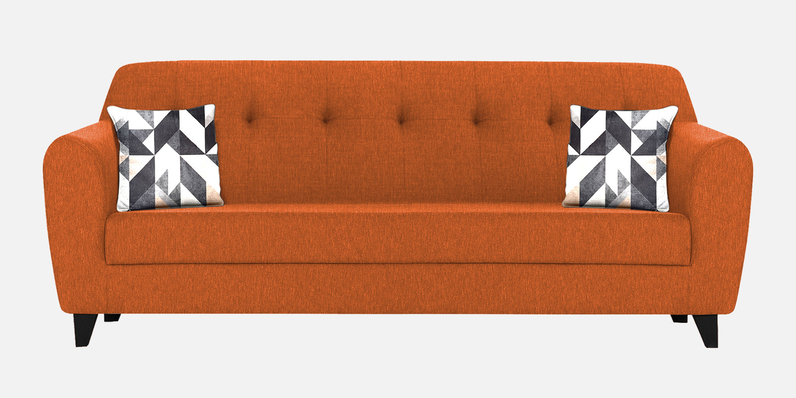 Melaan Fabric 3 Seater Sofa In Vivid Orange Colour