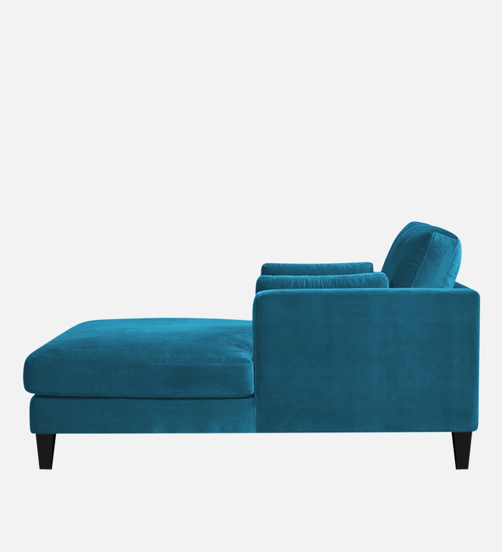 Makou Velvet Chaise Lounger In Aqua blue Colour