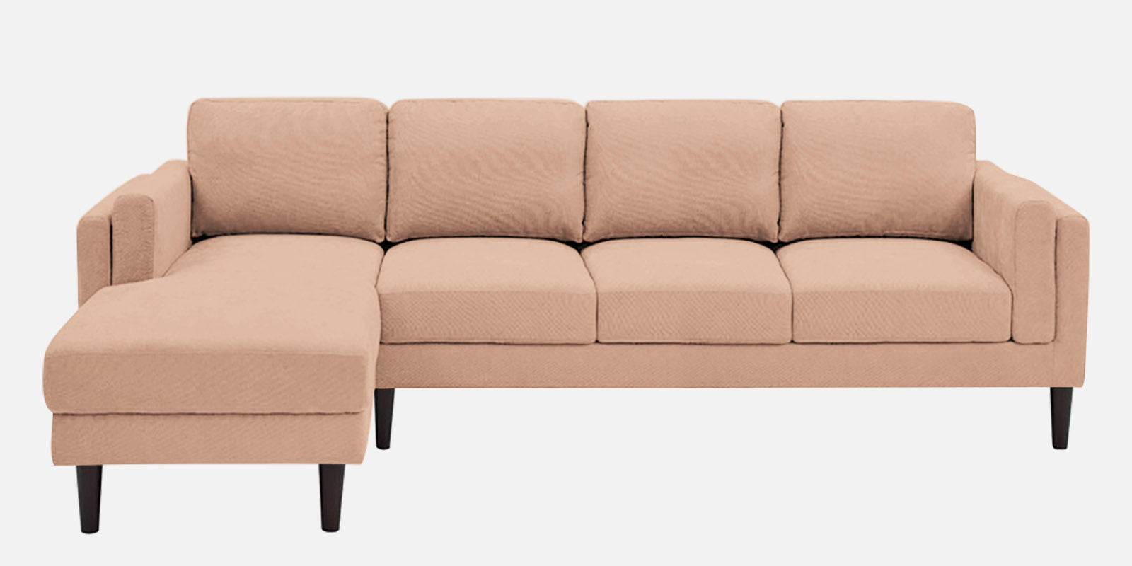 Creata Fabric RHS Sectional Sofa (3+Lounger) in Cosmic Beige Colour by Febonic