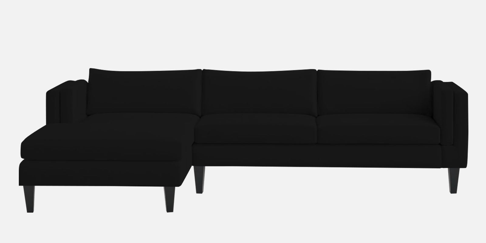 Jasper Velvet RHS Sectional Sofa (3+Lounger) in Adam Black Colour