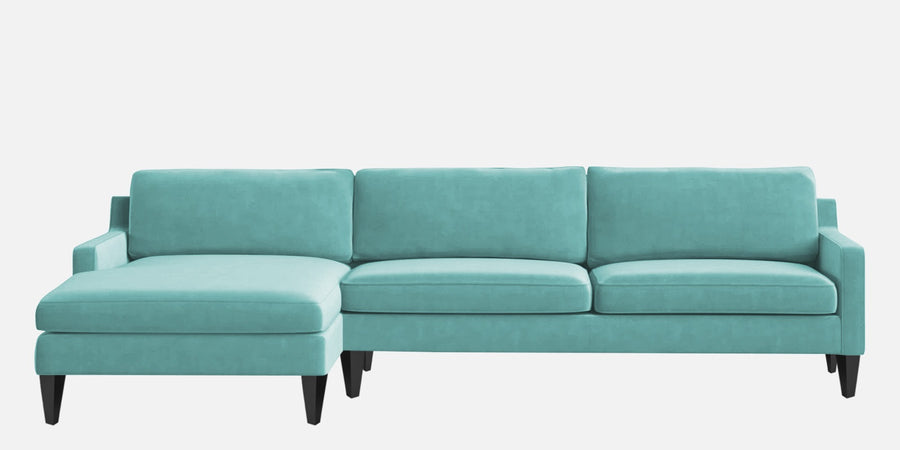Jones Velvet Rhs Sectional Sofa 3 Lounger In Barmunda Aqua Colour - Febonic Living
