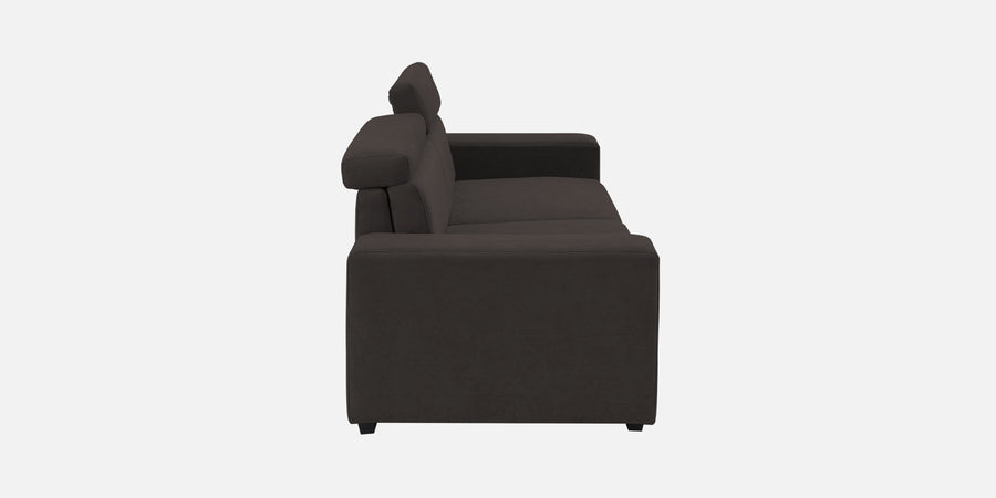 Hiro Fabric 3 Seater Sofa In Coal Brown Colour - Febonic Living