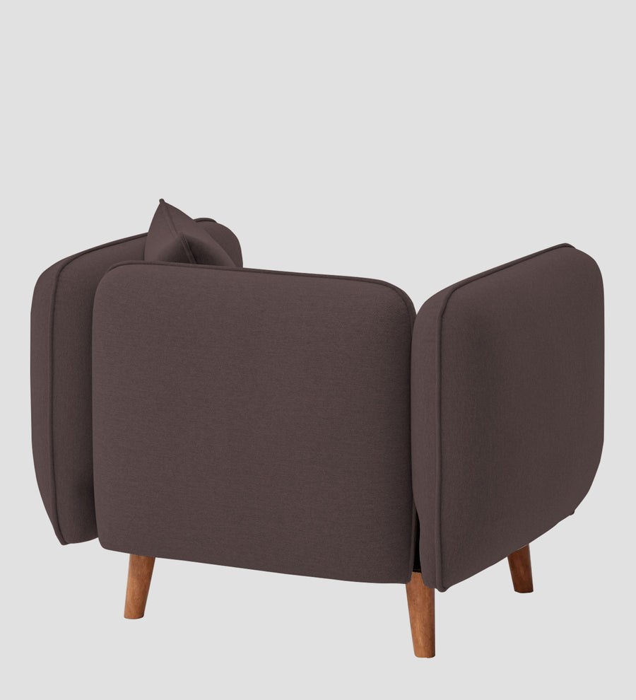 Reva Fabric 1 Seater Sofa In Night Brown Colour - Febonic Living