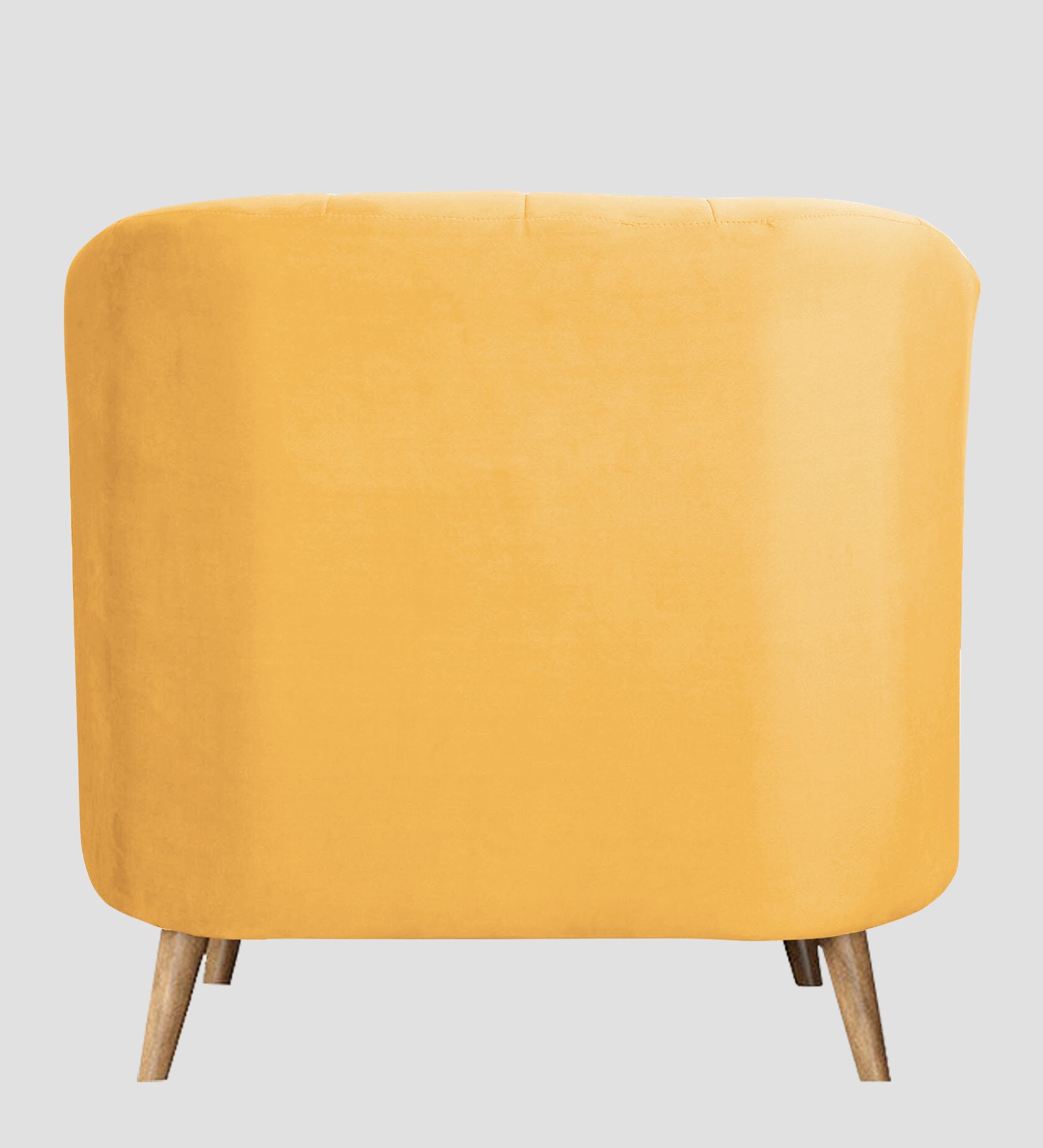 Nancy Velvet 1 Seater Sofa in Turmeric yellow Colour