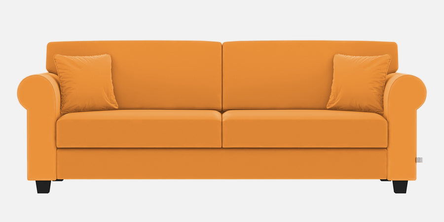 Numonk Velvet 3 Seater Sofa In Tangerine Orange Colour - Febonic Living