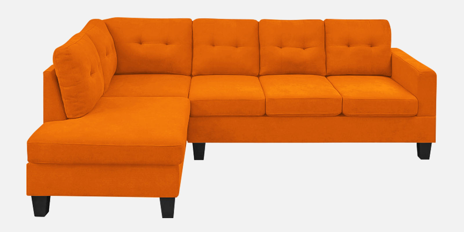 Thomas Fabric RHS Sectional Sofa (3+Lounger) in Vivid Orange Colour