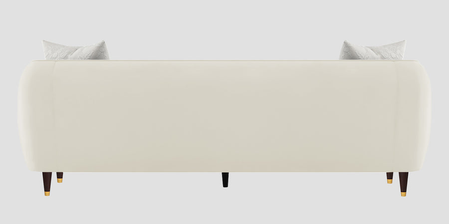Hairo Velvet 3 Seater Sofa In Warm White Colour - Febonic Living
