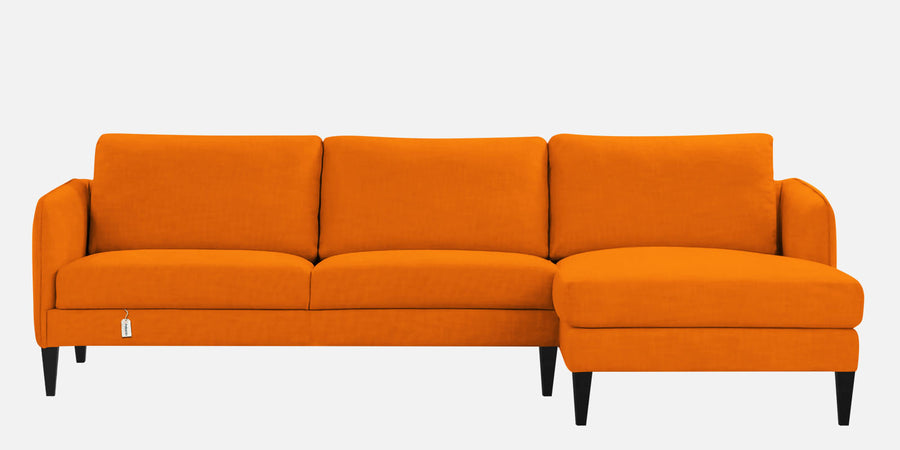 Piku Fabric Lhs Sectional Sofa 3 Lounger In Vivid Orange Colour - Febonic Living
