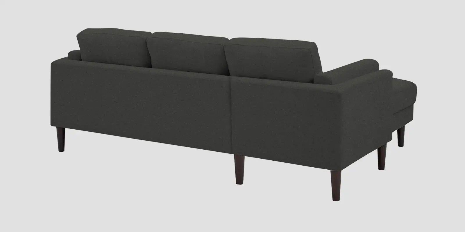 Creata Fabric RHS Sectional Sofa (2+Lounger) In Charcoal Grey Colour Febonic Living