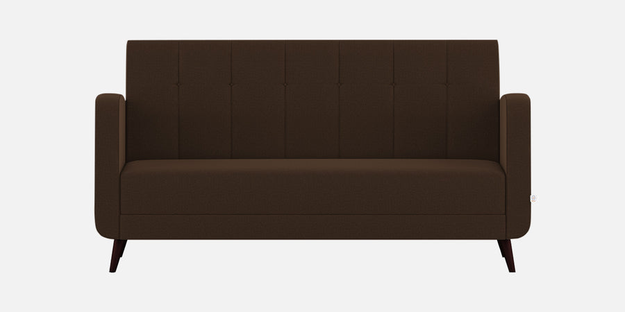 Wiki Velvet 3 Seater Sofa In Chocolate Brown Colour - Febonic Living