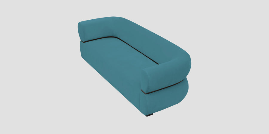 Kula Velvet 3 Seater Sofa In Aqua Blue Colour - Febonic Living