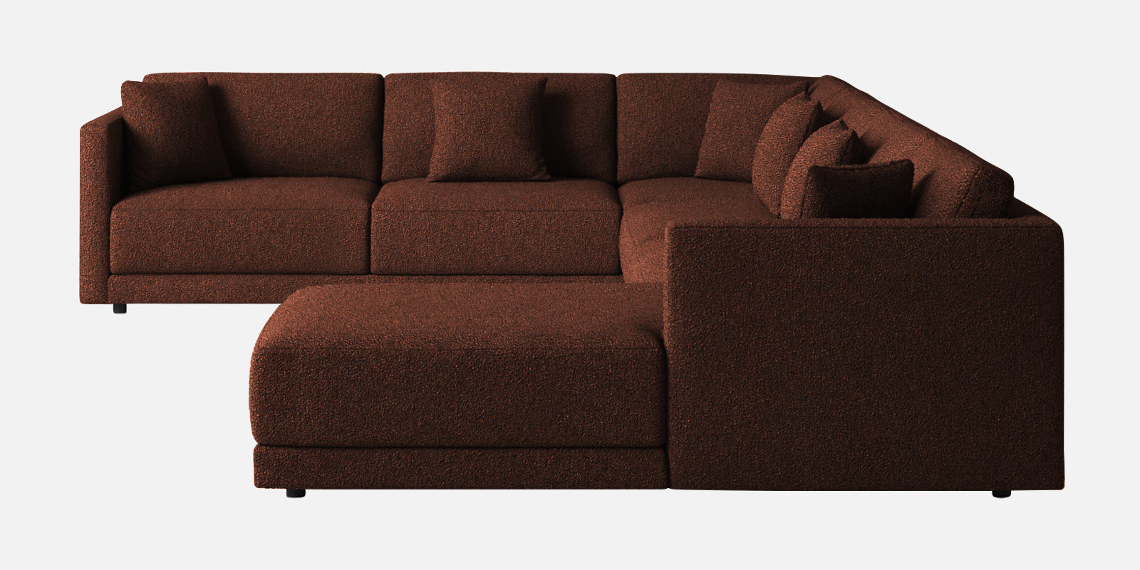 Carlin Fabric LHS 8 Seater Sectional Sofa In Coffee Brown Colour