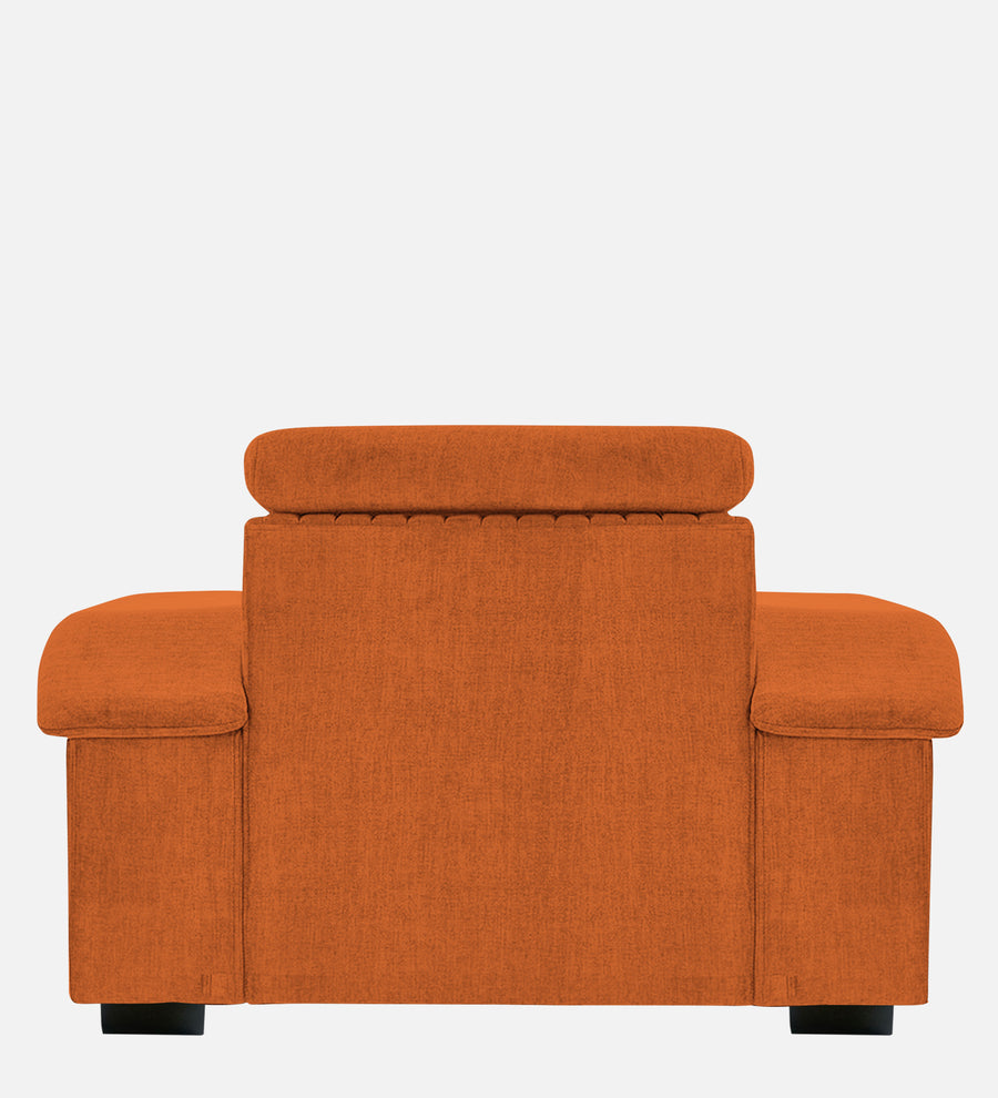 Draco Fabric 1 Seater Sofa In Vivid Orange Colour - Febonic Living