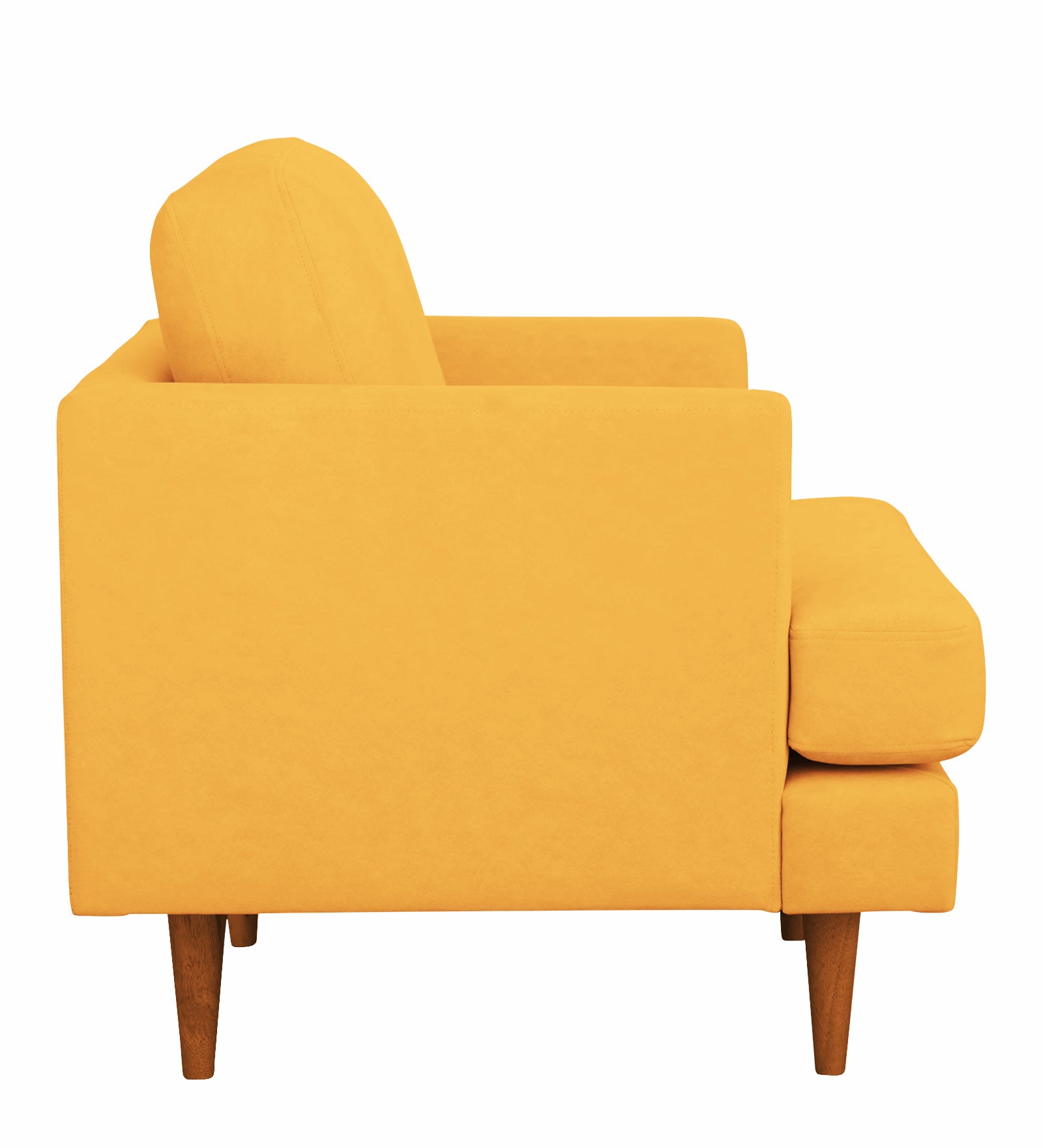 Motra Velvet 1 Seater Sofa in Turmeric yellow Colour