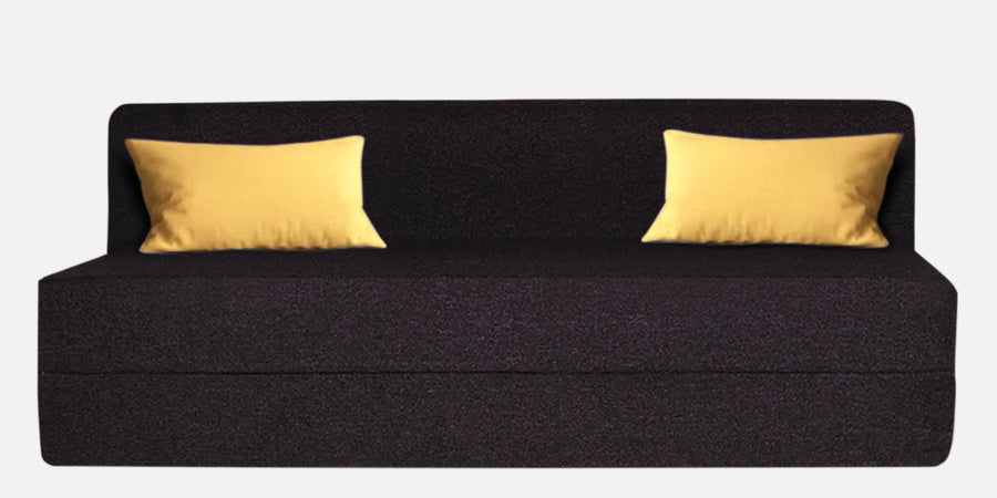 Fleepy Fabric 3 Seater Foldable Sofa Cum Bed In Cara Brown Colour - Febonic Living