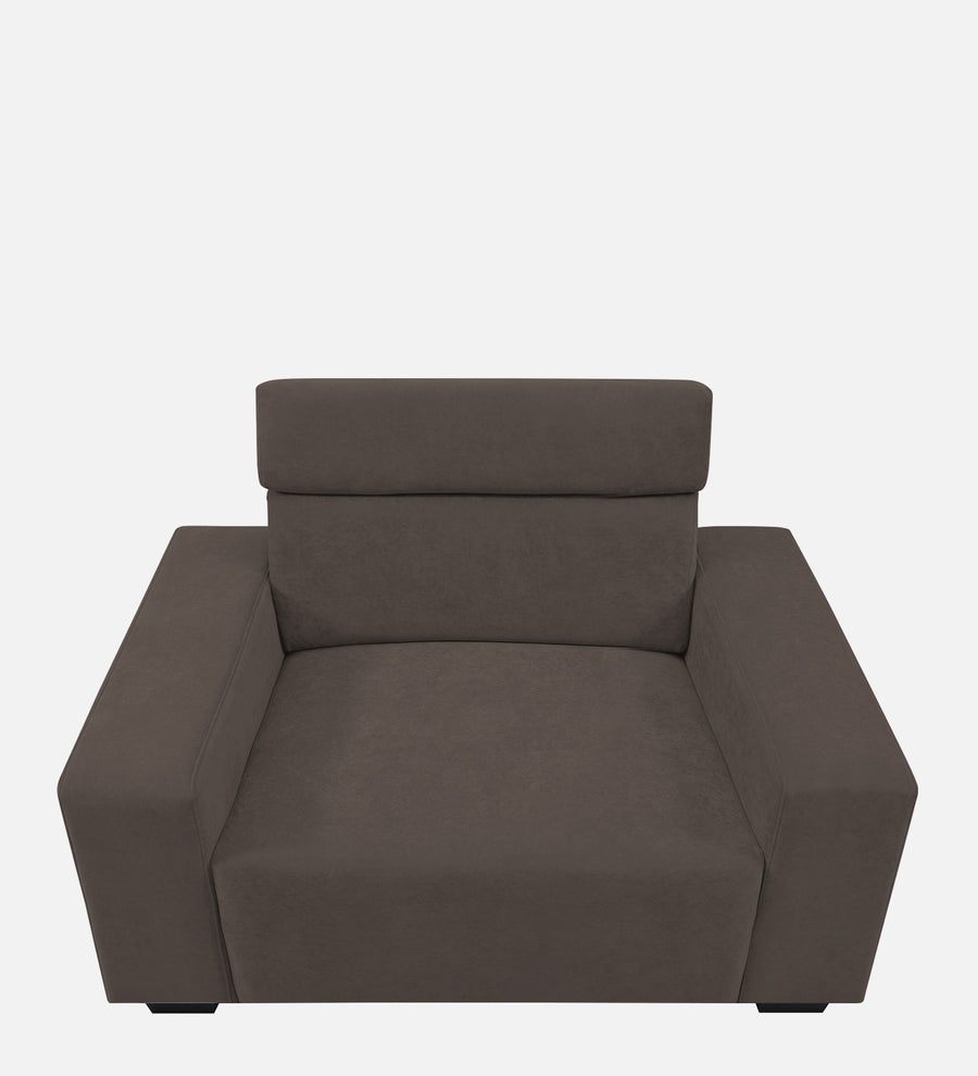 Hiro Fabric 1 Seater Sofa In Lito Brown Colour - Febonic Living