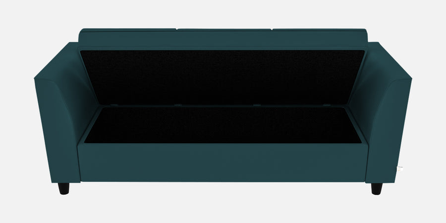 Bristo Velvet 3 Seater Sofa In Arabian Green Colour With Storage - Febonic Living