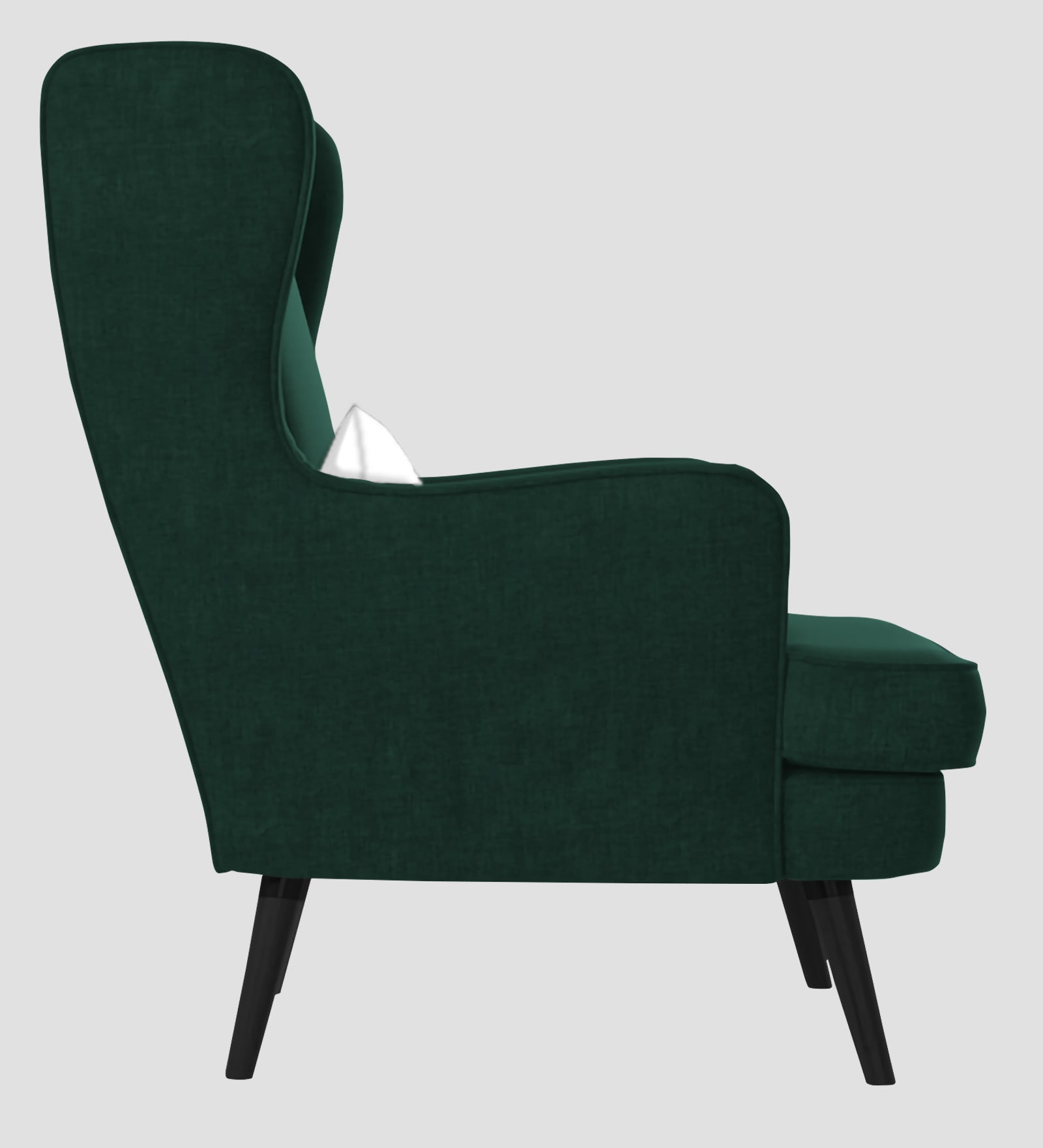 Niya Velvet 1 Seater Wing Chair in Forest Green Colour