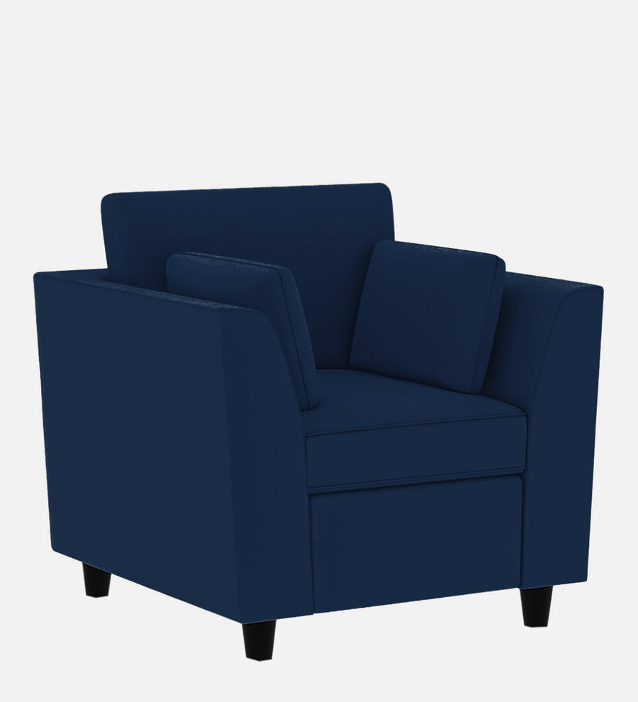 Bristo Velvet 1 Seater Sofa In Imperial Blue Colour With Storage - Febonic Living