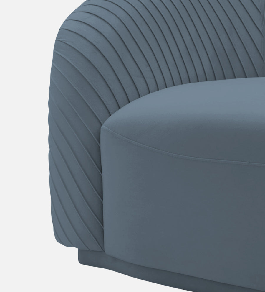 Yara Velvet Fabric 1 Seater Sofa In Oxford Blue Colour - Febonic Living
