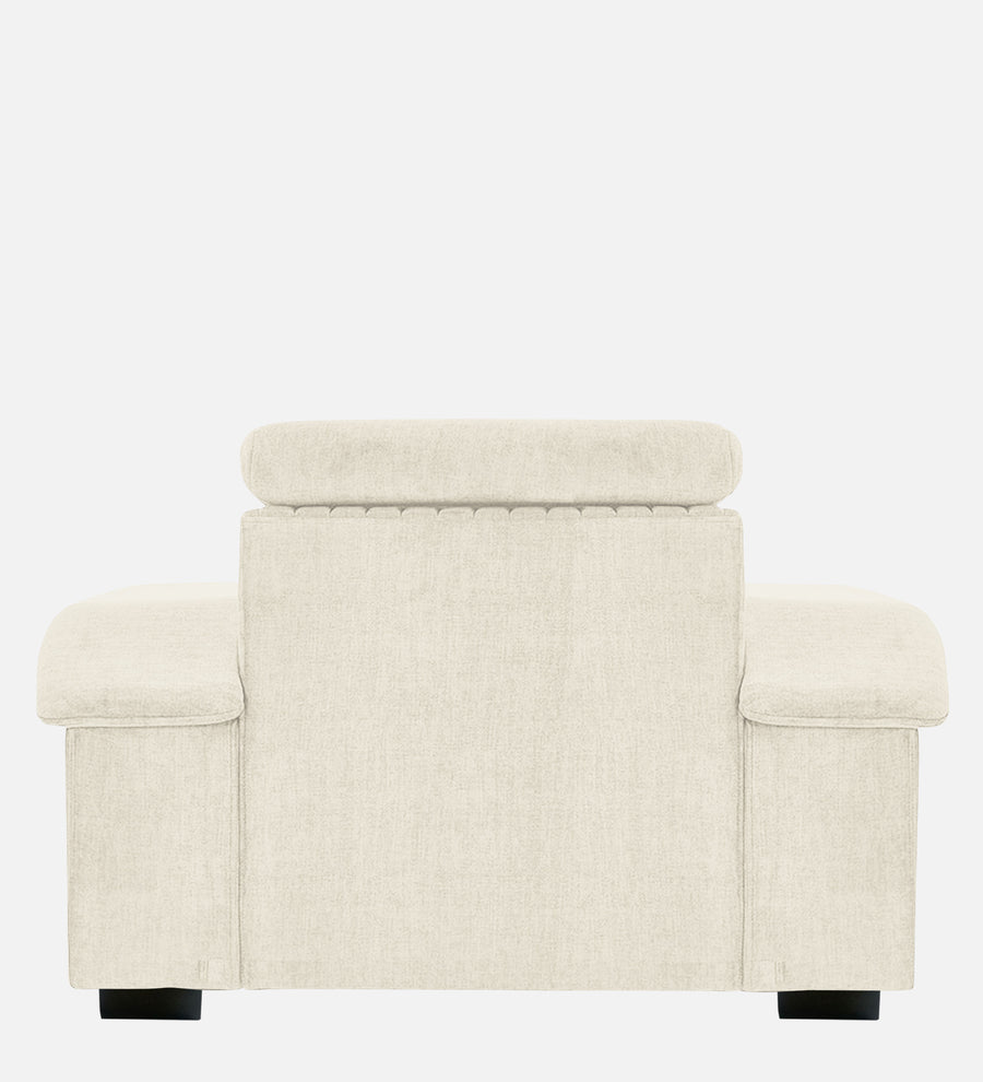 Draco Fabric 1 Seater Sofa In Ivory Cream Colour - Febonic Living