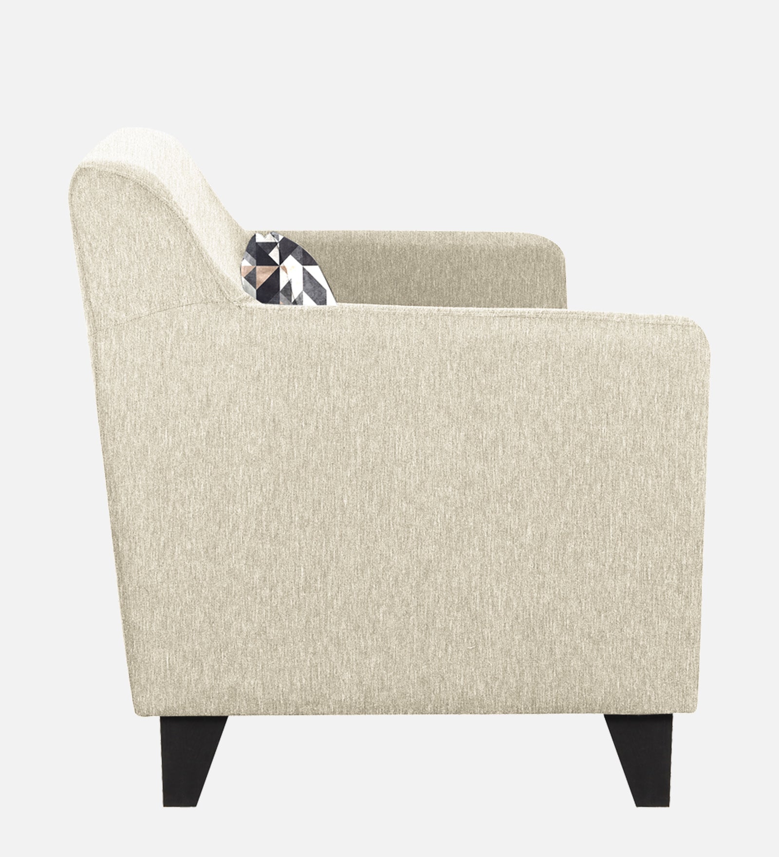 Melaan Fabric 1 Seater Sofa In Ivory cream Colour