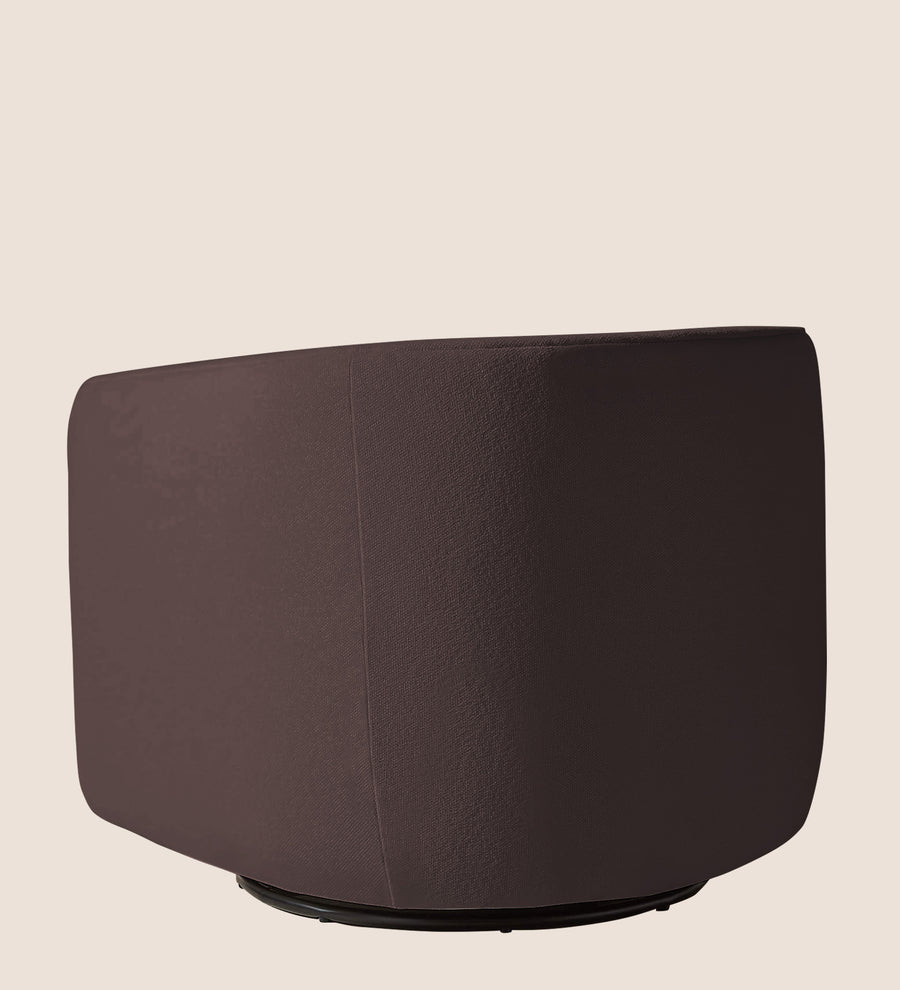 Ria Fabric Swivel Chair In Night Brown Colour - Febonic Living