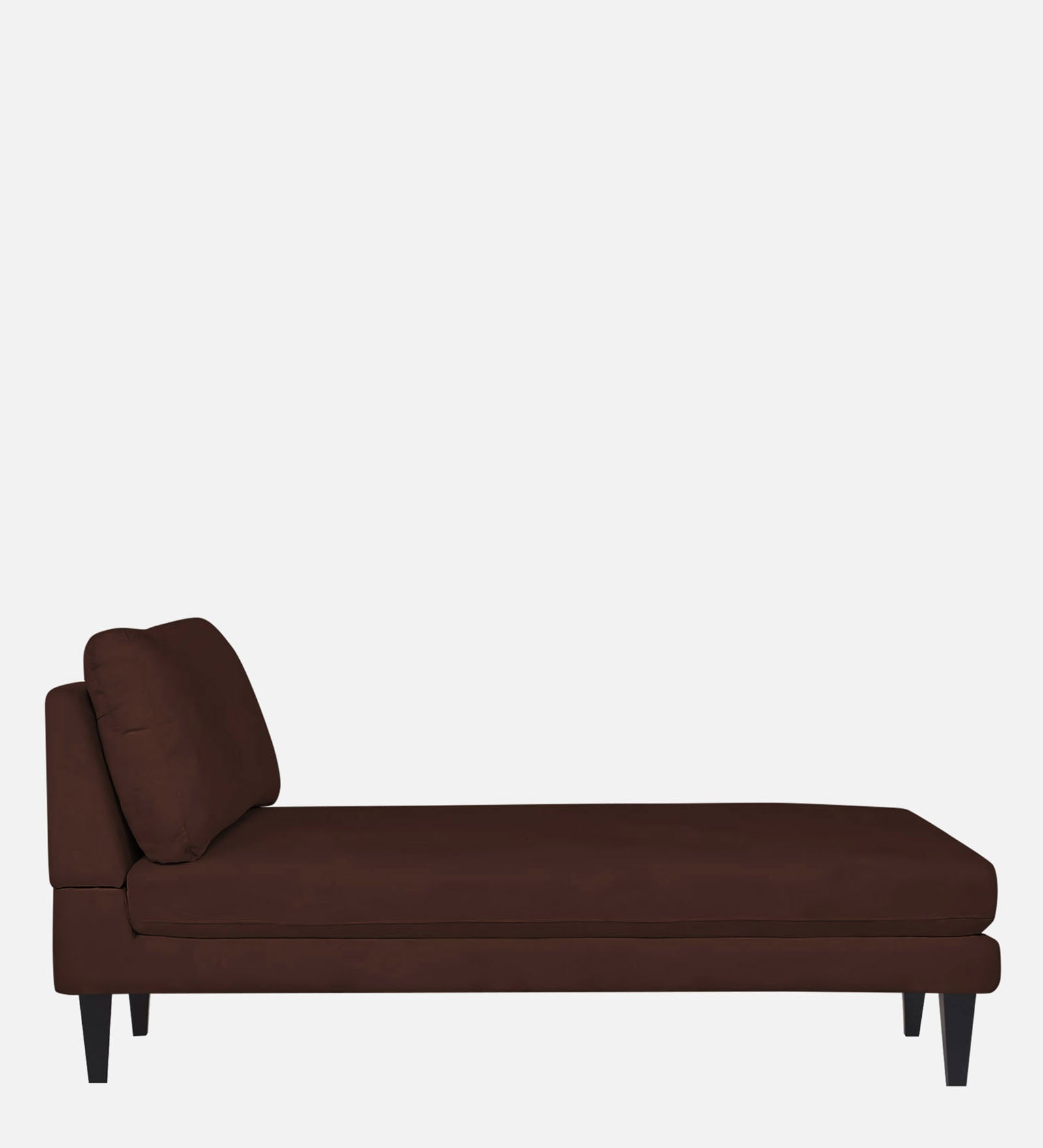 Nadia Fabric Chaise Lounger In Coffee Brown Colour