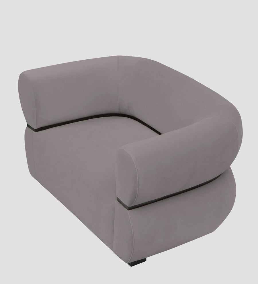 Kula Velvet 1 Seater Sofa In Pearl Grey Colour - Febonic Living