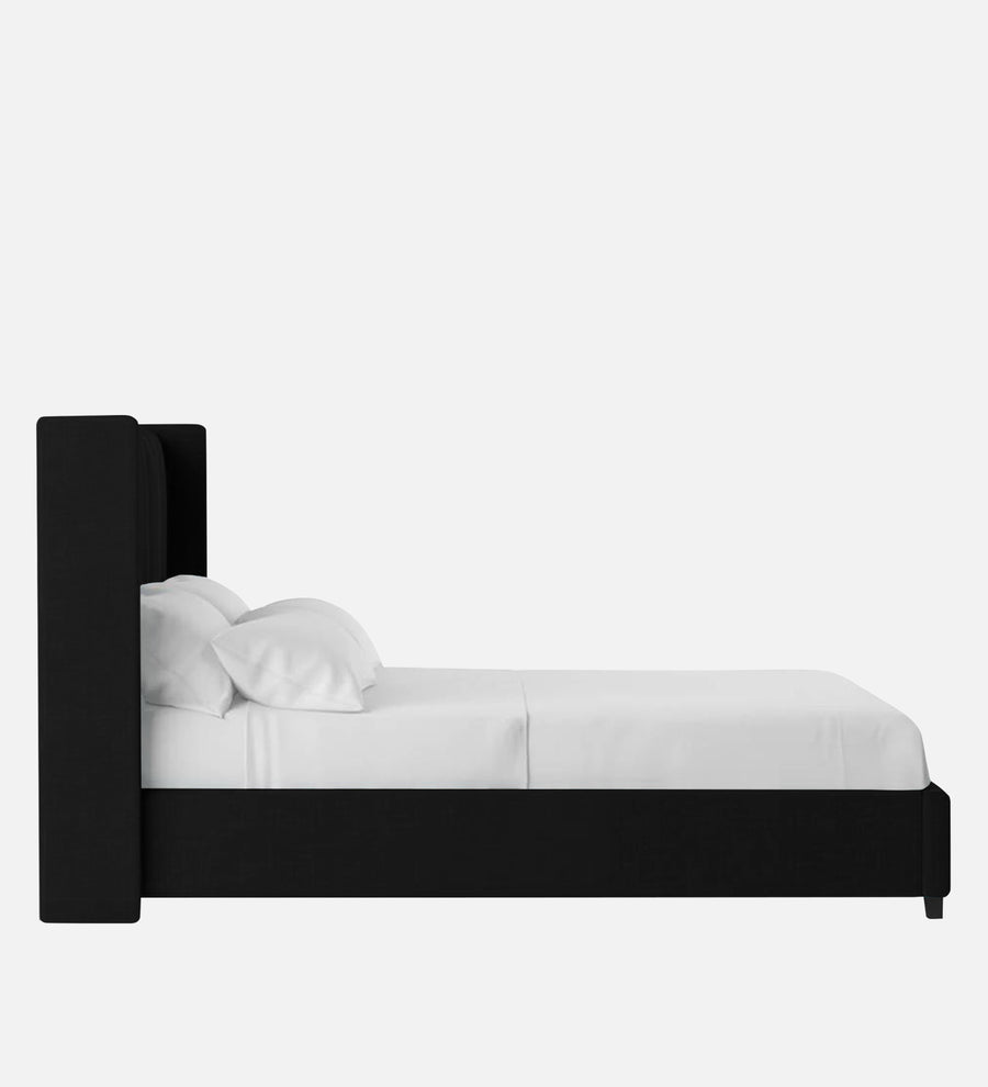 Colina Fabric Upholstered Queen Size Bed In Zed Black Colour With Box Storage - Febonic Living