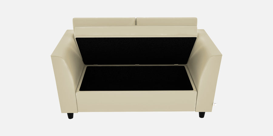 Bristo Velvet 2 Seater Sofa In Warm White Colour With Storage - Febonic Living