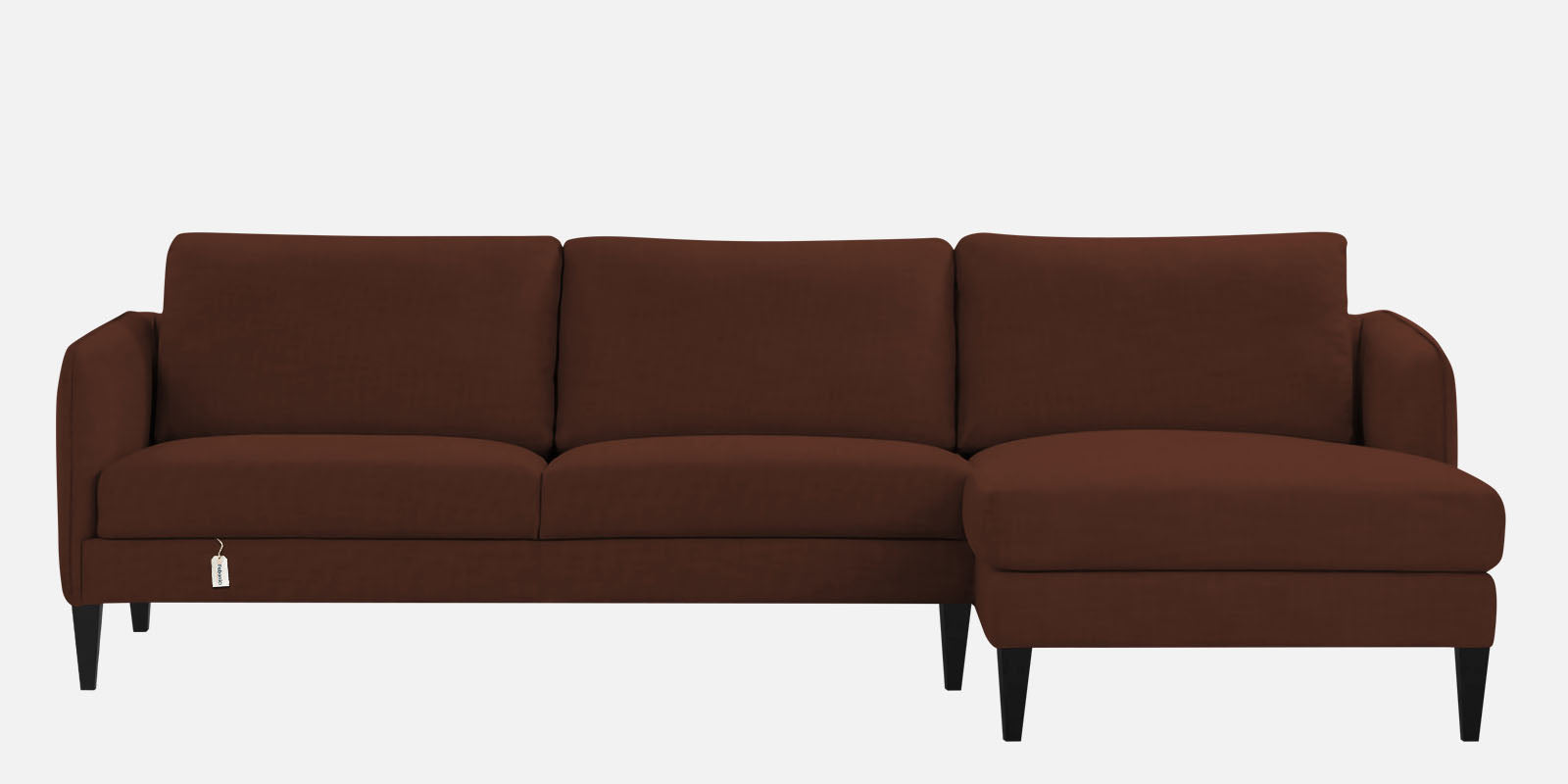 Piku Fabric LHS Sectional Sofa (3+Lounger) in Coffee Brown Colour